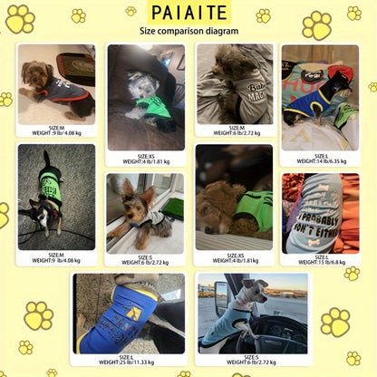 8pcs PAIAITE Dog Shirts - Funny Pet Outfits with "The Snuggles Are Real", "I'm Wearing Treats Under This Shirt", "Fur Friend" - Soft Breathable Dog Clothes for Small Dogs & Cats - Easy Slip-On Summer Apparel in Grey/Black/Red