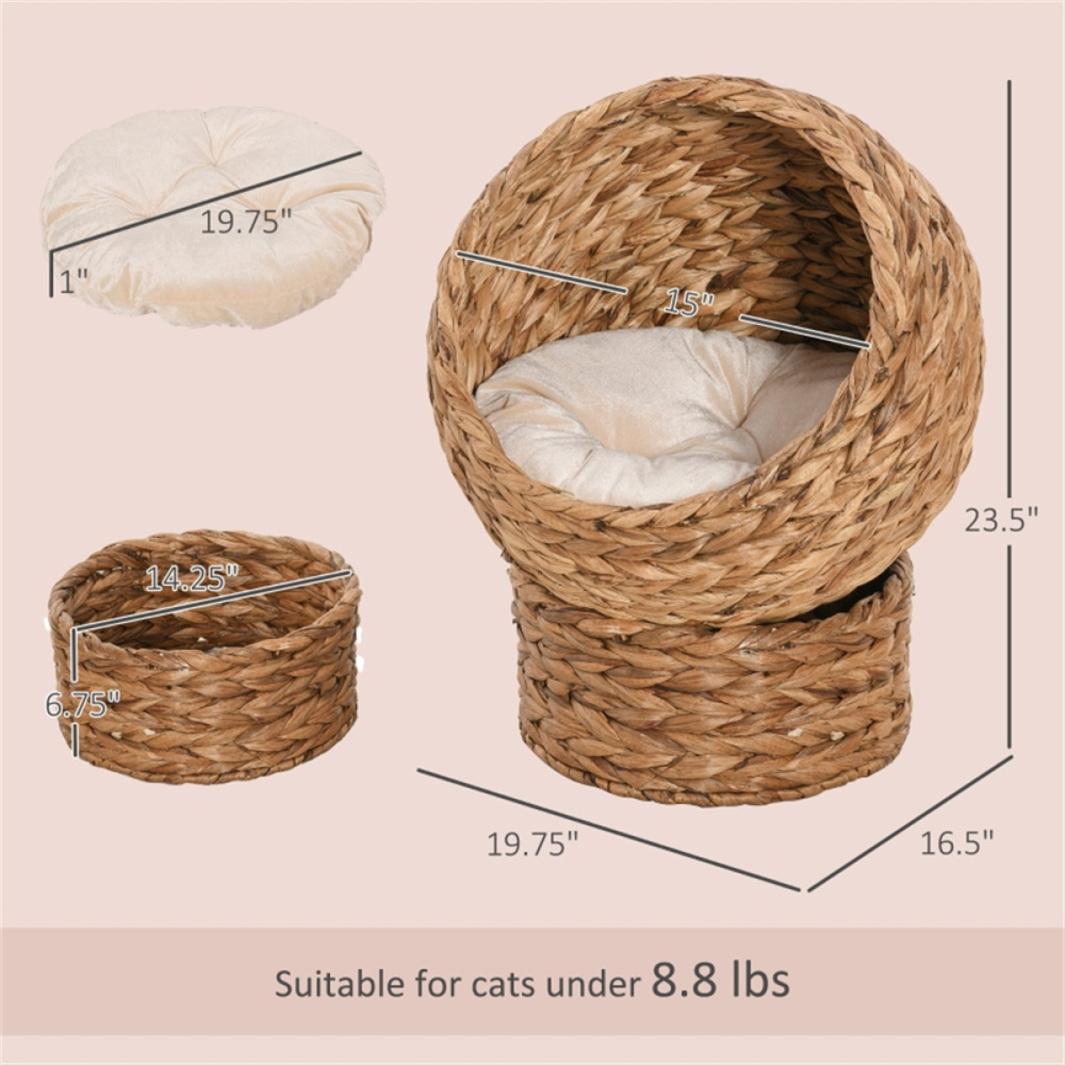 Cozy Cat Bed & House Hideaway - Plush, Durable, Fast Amazon Shipping