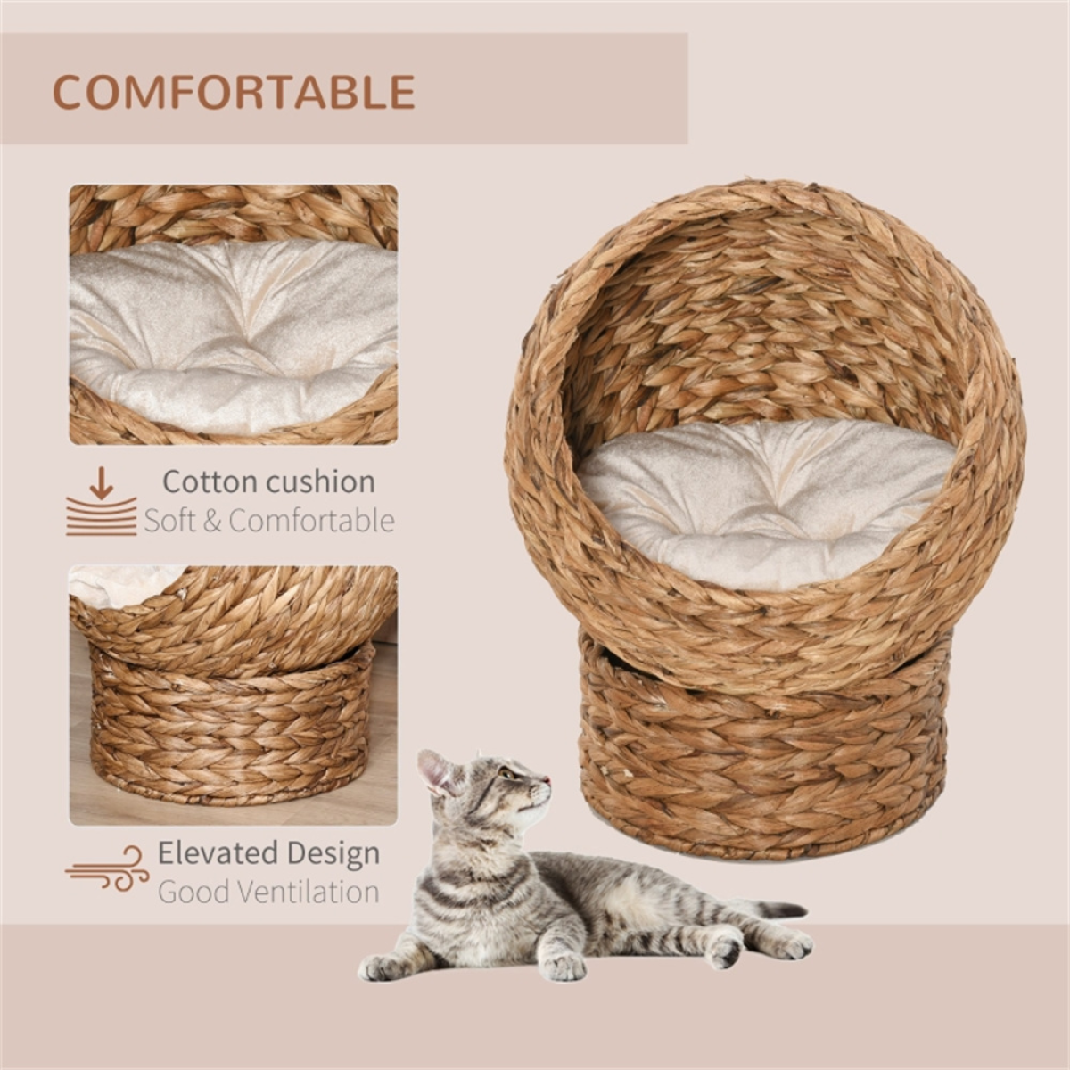 Cozy Cat Bed & House Hideaway - Plush, Durable, Fast Amazon Shipping