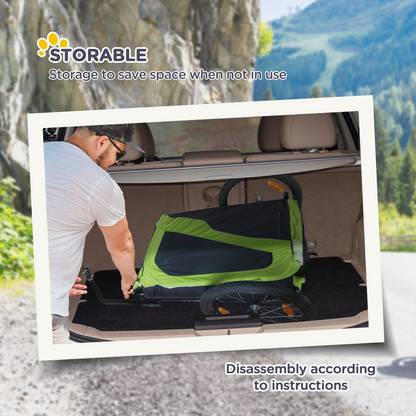 2-in-1 Dog Bike Trailer & Stroller for Large Dogs with Hitch - Green