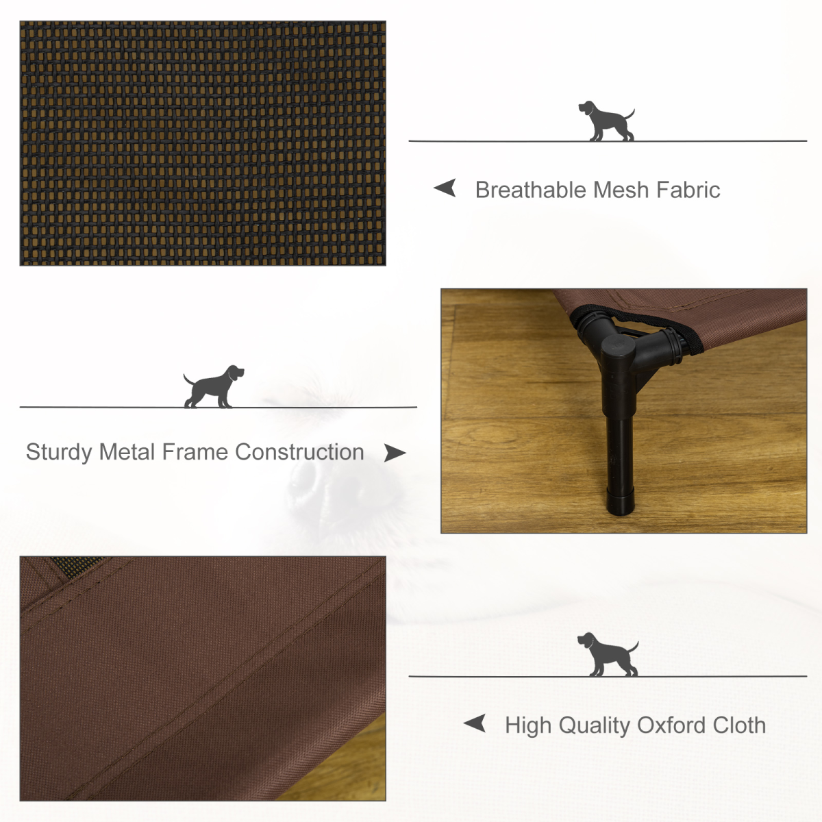 Elevated Pet Bed Cot - Raised, Portable, Waterproof, Breathable Mesh