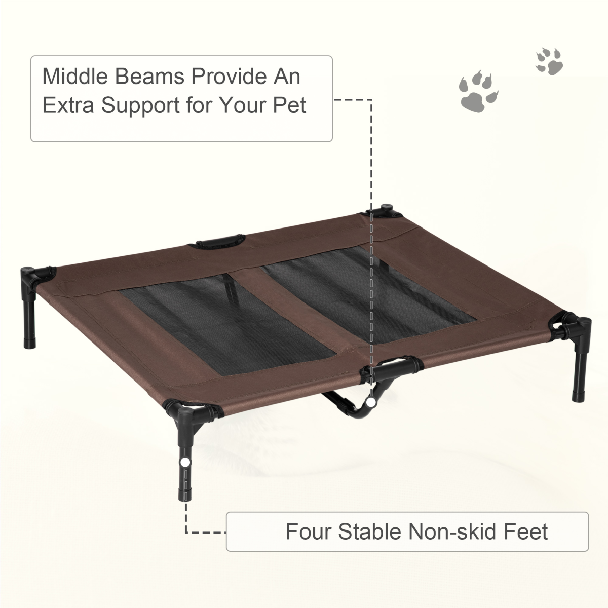 Elevated Pet Bed Cot - Raised, Portable, Waterproof, Breathable Mesh
