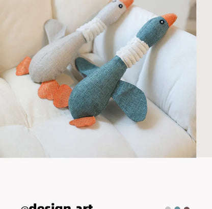 Dogs bite geese with their mouths, making sounds, playing fish, biting pets, cleaning teeth, interactive training for pets Whole