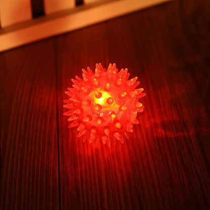 1 Pc Pets Luminous Chew Toy , Bite-Resistant, Vocal, Elastic, Bouncy, Squeaky Balls for Cats Dogs