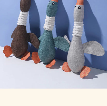 Dogs bite geese with their mouths, making sounds, playing fish, biting pets, cleaning teeth, interactive training for pets Whole