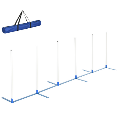 6-Pole Dog Agility Starter Kit - Foldable Outdoor Training Set